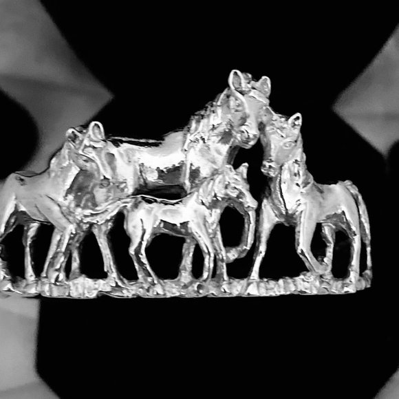 💖Sterling Silver Wearable Art!  Breathtaking! 5 Piece Horse Jewelry Set /NS127 - Picture 3 of 9